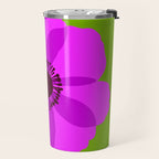 Spring Anemone pink green Travel Mug Gallery Image 2