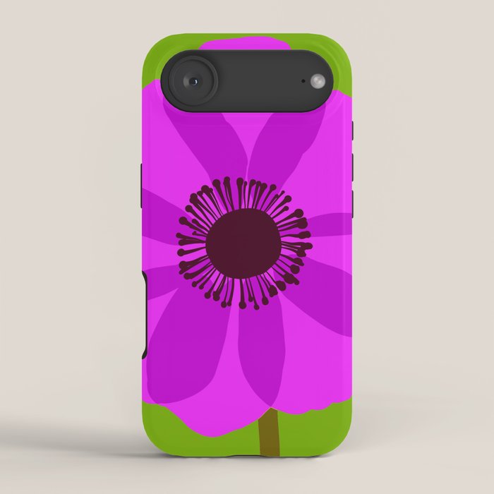 Spring Anemone pink green iPhone Case Gallery Image 2