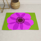 Spring Anemone pink green Rug Gallery Image 1