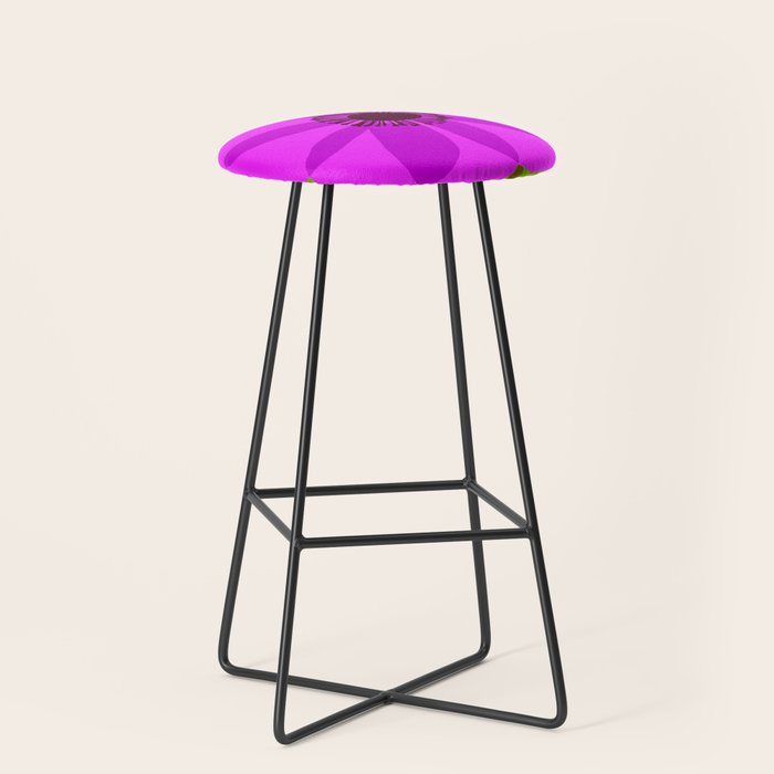 Spring Anemone pink green Stool Gallery Image 1