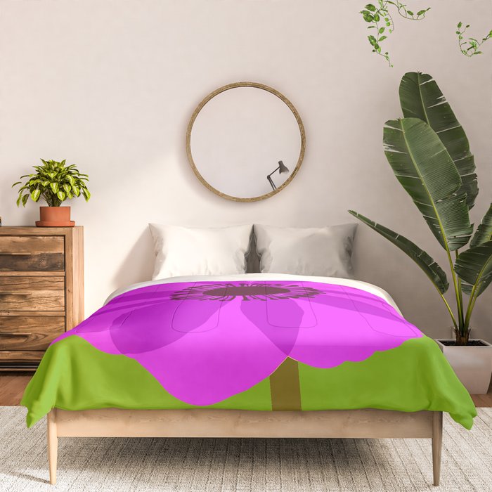 Spring Anemone pink green Comforter Gallery Image 3