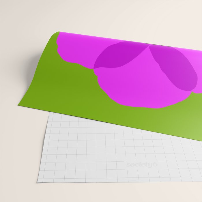 Spring Anemone pink green Wrapping Paper Gallery Image 2