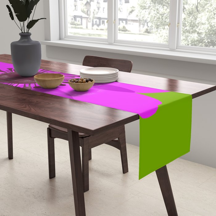 Spring Anemone pink green Table Runner Gallery Image 2