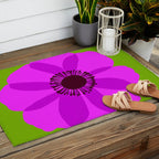 Spring Anemone pink green Outdoor Rug Gallery Image 2