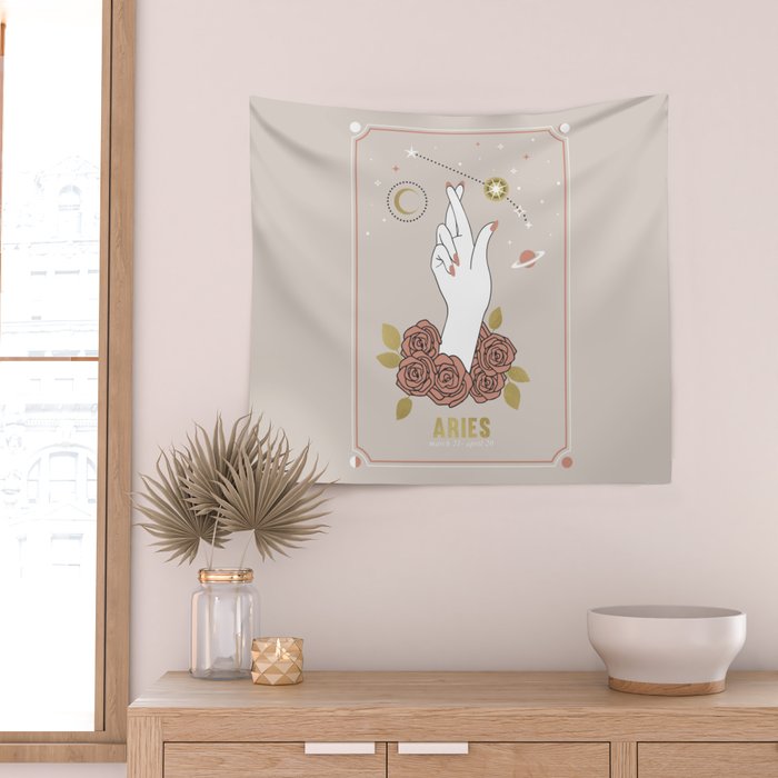 Aries Zodiac Series Wall Tapestry Gallery Image 2