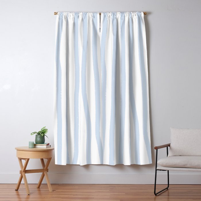 Light Blue Stripes Window Curtain