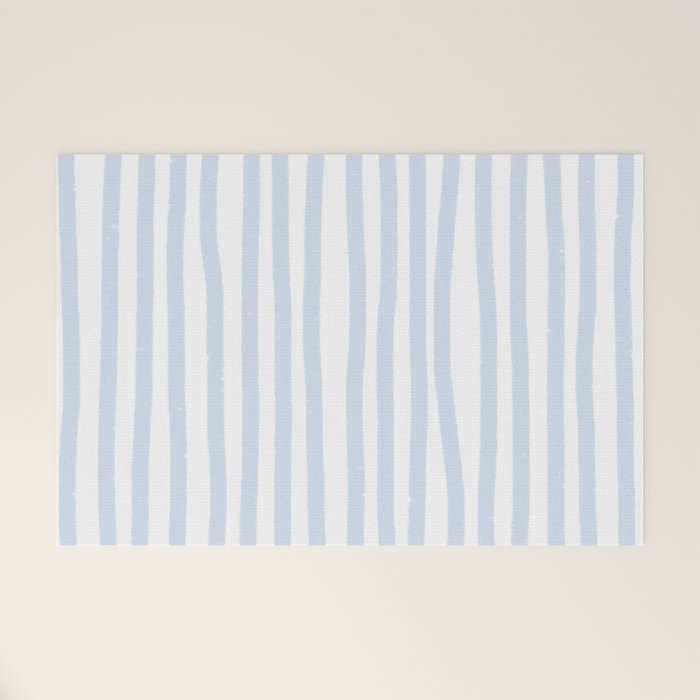 Light Blue Stripes Welcome Mat Gallery Image 1
