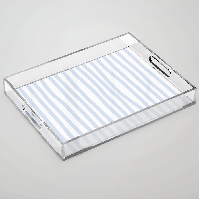 Light Blue Stripes Acrylic Tray Gallery Image 1
