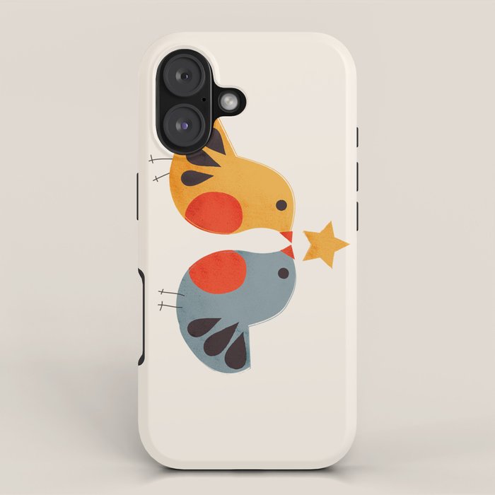 Festive Birds and Star iPhone Case Gallery Image 1