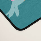 Happy Little Humming Birds on Dark Teal Desk Mat Gallery Image 4