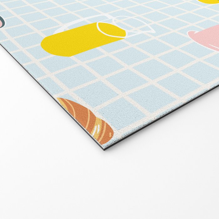 Retro breakfast coffee food pattern Welcome Mat Gallery Image 2