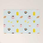 Retro breakfast coffee food pattern Welcome Mat Gallery Image 1
