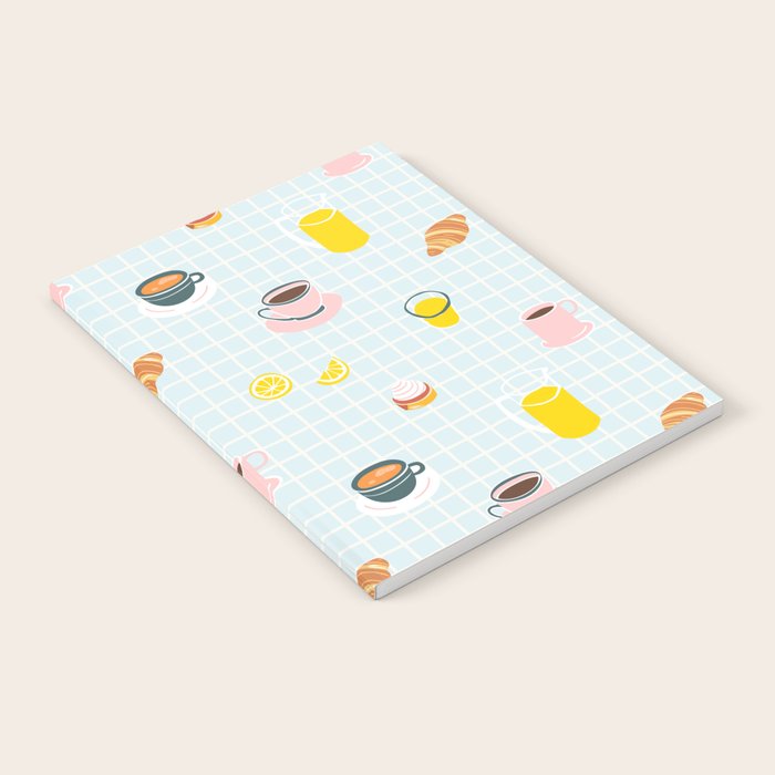 Retro breakfast coffee food pattern Notebook Gallery Image 2