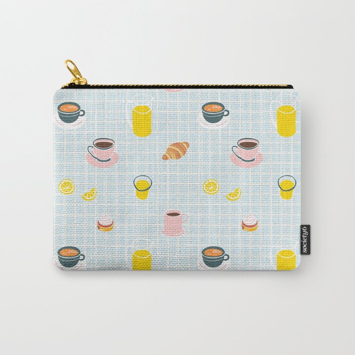 Retro breakfast coffee food pattern Carry All Pouch Gallery Image 1