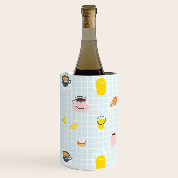 Retro breakfast coffee food pattern Wine Chiller Gallery Image 3