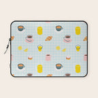 Retro breakfast coffee food pattern Laptop Sleeve Gallery Image 1