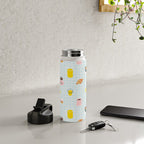 Retro breakfast coffee food pattern Water Bottle Gallery Image 4