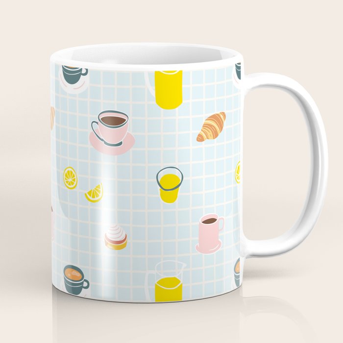 Retro breakfast coffee food pattern Coffee Mug Gallery Image 1