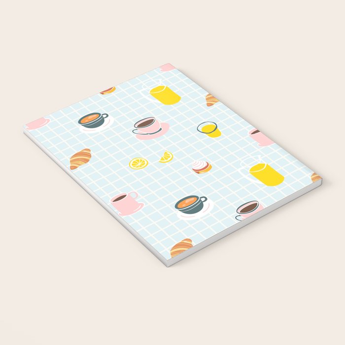 Retro breakfast coffee food pattern Notebook Gallery Image 3