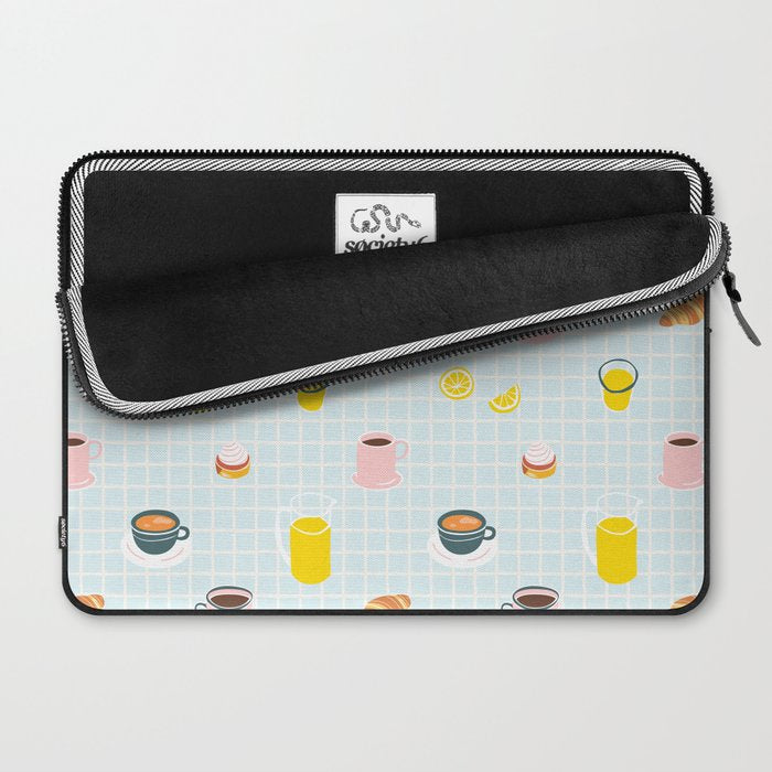 Retro breakfast coffee food pattern Laptop Sleeve Gallery Image 2