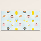 Retro breakfast coffee food pattern Desk Mat Gallery Image 3