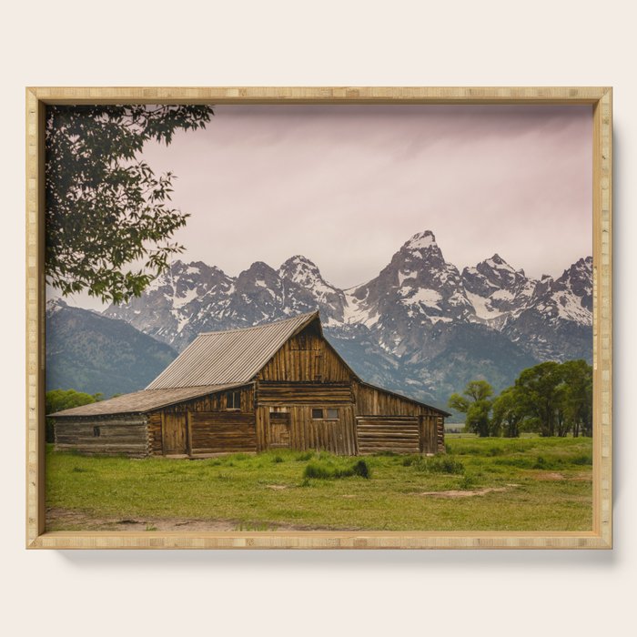 Grand Teton National Park Adventure Barn - Landscape Photography Serving Tray Gallery Image 1