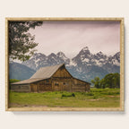 Grand Teton National Park Adventure Barn - Landscape Photography Serving Tray Gallery Image 1