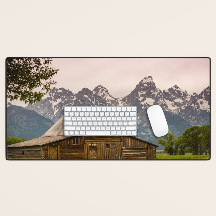 Grand Teton National Park Adventure Barn - Landscape Photography Desk Mat Gallery Image 1