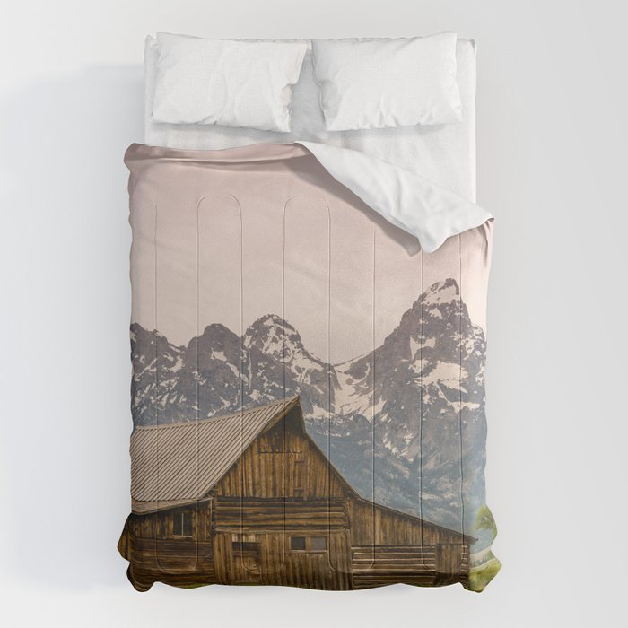 Grand Teton National Park Adventure Barn - Landscape Photography Comforter Gallery Image 1