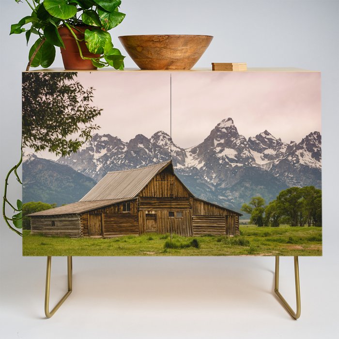 Grand Teton National Park Adventure Barn - Landscape Photography Credenza Gallery Image 1