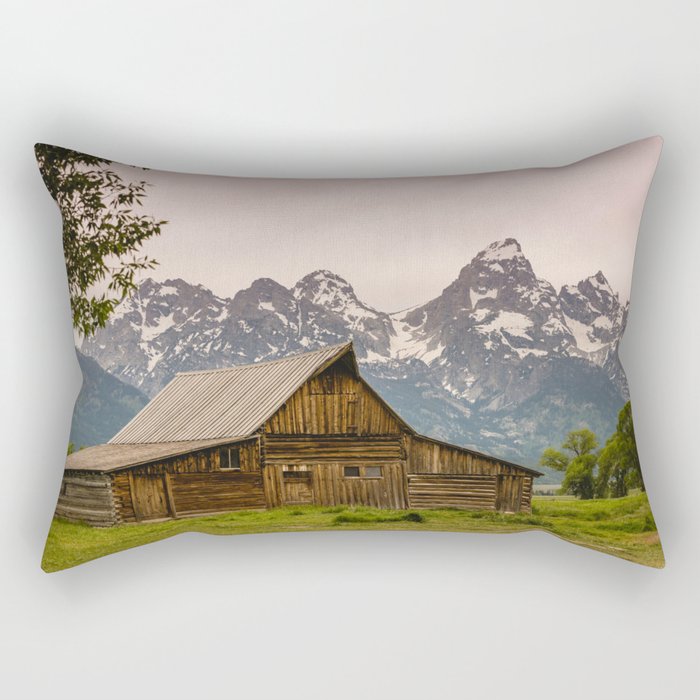 Grand Teton National Park Adventure Barn - Landscape Photography Rectangular Pillow Gallery Image 2