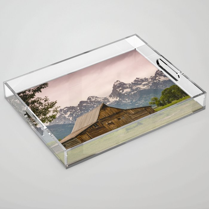 Grand Teton National Park Adventure Barn - Landscape Photography Acrylic Tray Gallery Image 1
