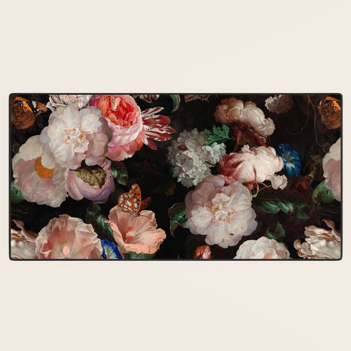 Baroque Flemish Rose Flowers Night Garden Desk Mat Gallery Image 3