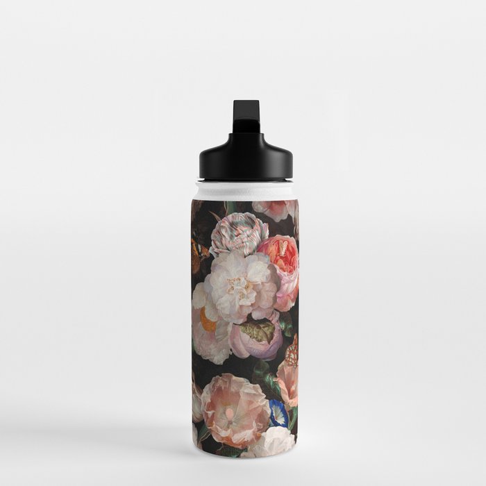 Baroque Flemish Rose Flowers Night Garden Water Bottle Gallery Image 3