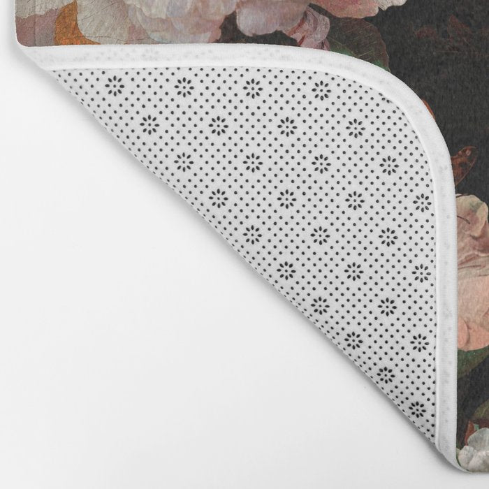 Baroque Flemish Rose Flowers Night Garden Bath Mat Gallery Image 2