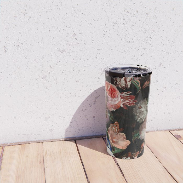 Baroque Flemish Rose Flowers Night Garden Travel Mug Gallery Image 4