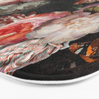 Baroque Flemish Rose Flowers Night Garden Bath Mat Gallery Image 3