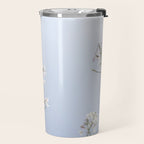 Wild radish flowers in a meadow in the spring against a clear blue sky - nature photography Travel Mug Gallery Image 2