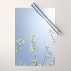 Wild radish flowers in a meadow in the spring against a clear blue sky - nature photography Wrapping Paper Gallery Image 1