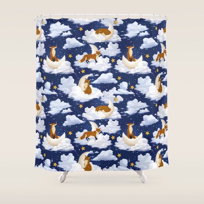 Enchanted Fox Moons Shower Curtain Gallery Image 1