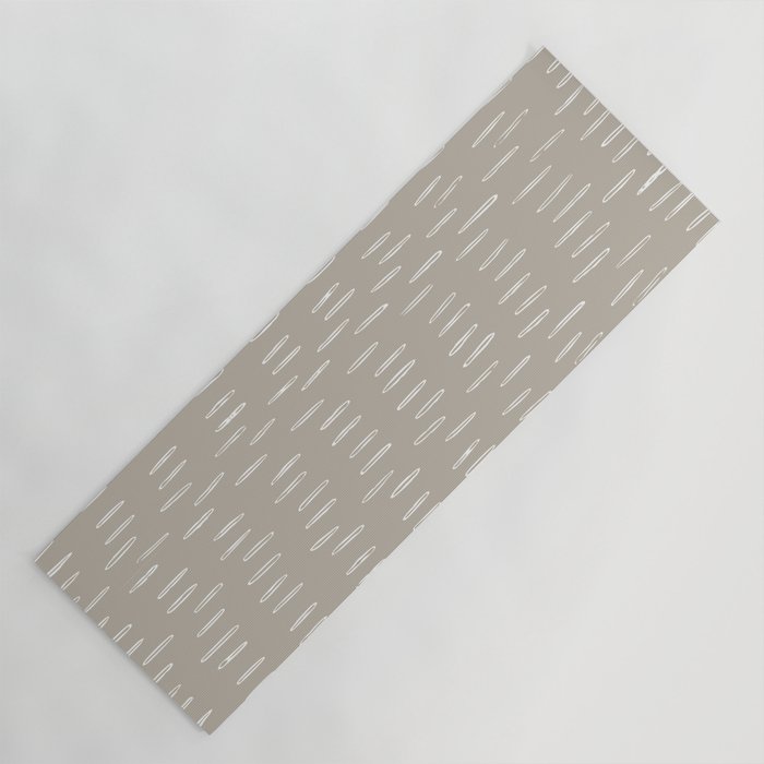 Boho Prints, Raindrops, Beige, Minimalism, Abstract Art Yoga Mat Gallery Image 1