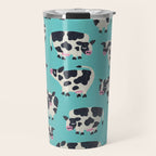 Cow Collection - Turquoise Travel Mug Gallery Image 1