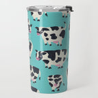 Cow Collection - Turquoise Travel Mug Gallery Image 2