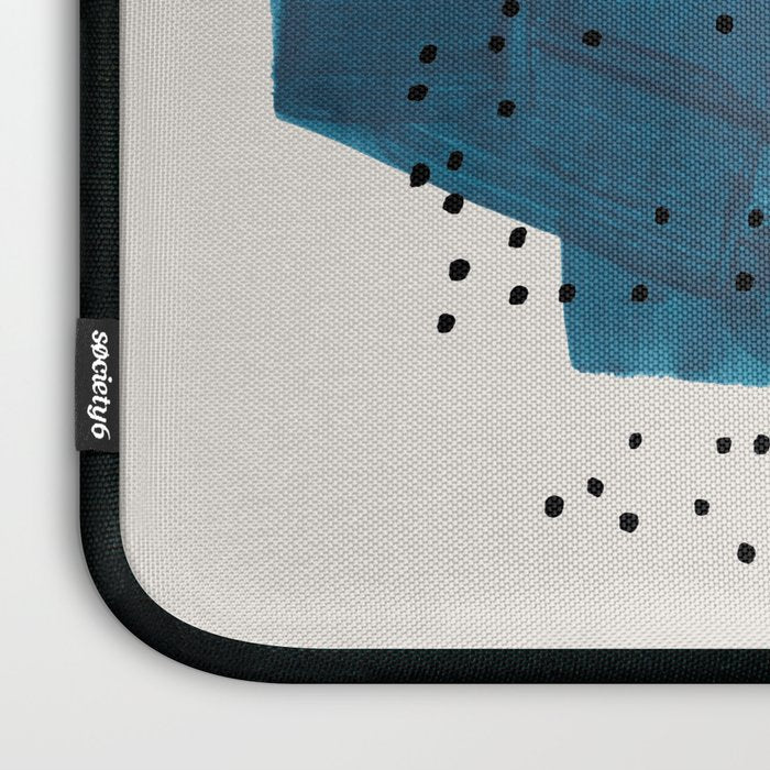 Burnt Orange Jewel Teal Blue Mid Century Modern Funky Colorful Shapes Patterns by Ejaaz Haniff Laptop Sleeve Gallery Image 3
