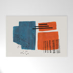 Burnt Orange Jewel Teal Blue Mid Century Modern Funky Colorful Shapes Patterns by Ejaaz Haniff Welcome Mat Gallery Image 1