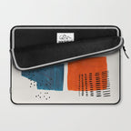 Burnt Orange Jewel Teal Blue Mid Century Modern Funky Colorful Shapes Patterns by Ejaaz Haniff Laptop Sleeve Gallery Image 2