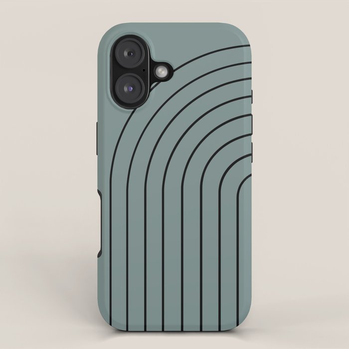 Minimal Arch XLV Neutral Teal Modern Geometric Lines iPhone Case Gallery Image 1