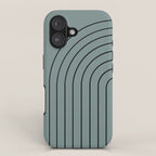 Minimal Arch XLV Neutral Teal Modern Geometric Lines iPhone Case Gallery Image 1