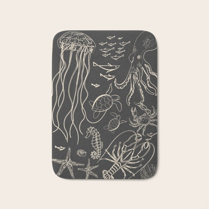 Minimal Sea Life 1 Bath Mat Gallery Image 1