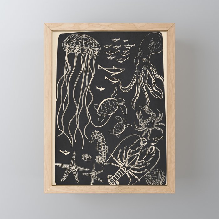 Minimal Sea Life 1 Mini Art Print Gallery Image 1